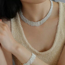 Load image into Gallery viewer, Layered_Ruffle_Statement_Fringe_Necklace
