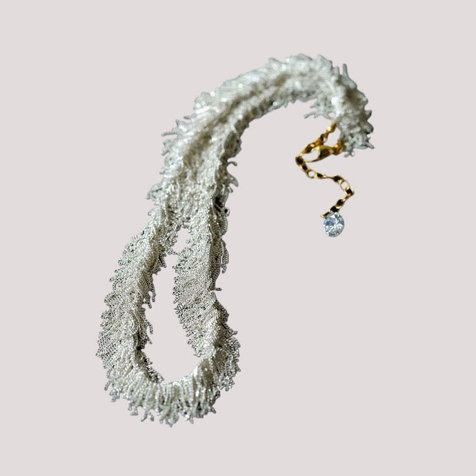 Layered Ruffle Statement Fringe Necklace