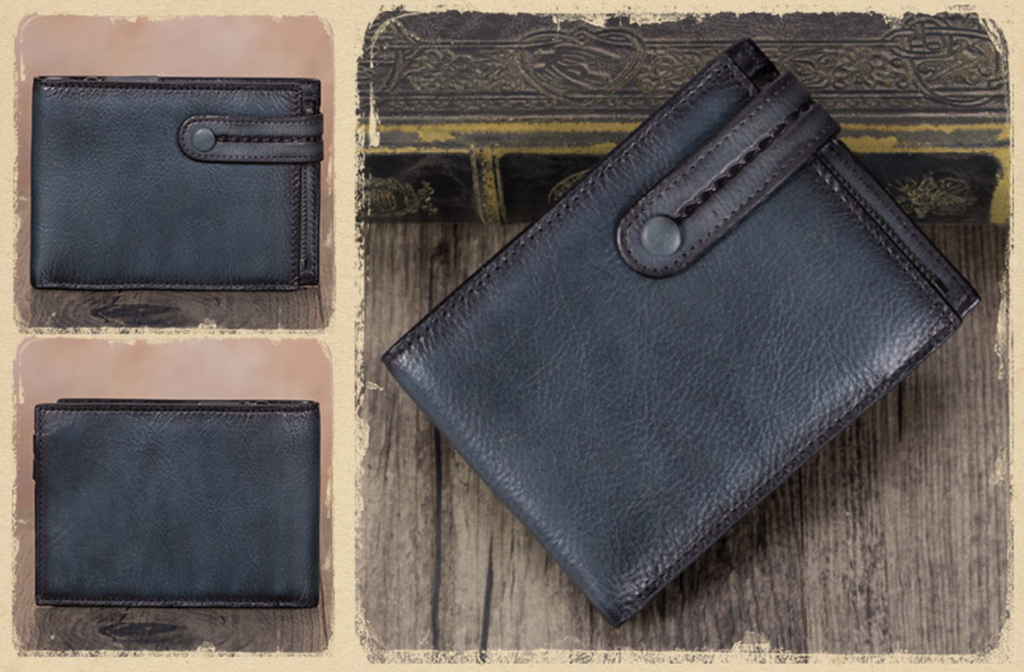 Bifold Wallet Money Clip Purse Mens Leather Slim Small Billfold Card Holder Purse