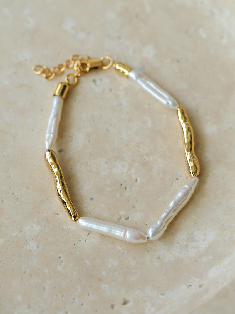 Long Toothpick Baroque Pearl Bracelet