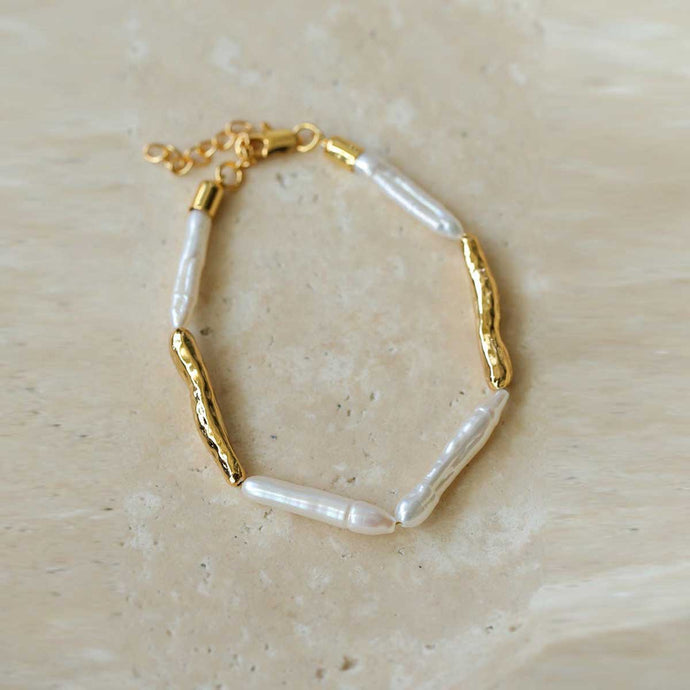 Long Toothpick Baroque Pearl Bracelet