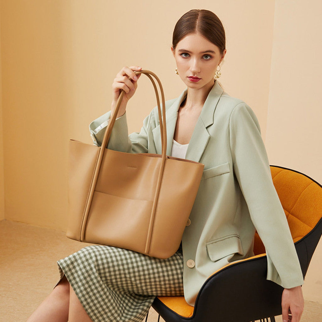 Minimalist Genuine Leather Tote Bag