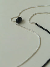 Load image into Gallery viewer, Modern Black Beaded Silver Long Layering Necklace
