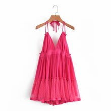Load image into Gallery viewer, Straps Tiered Backless Mini Sun Dress
