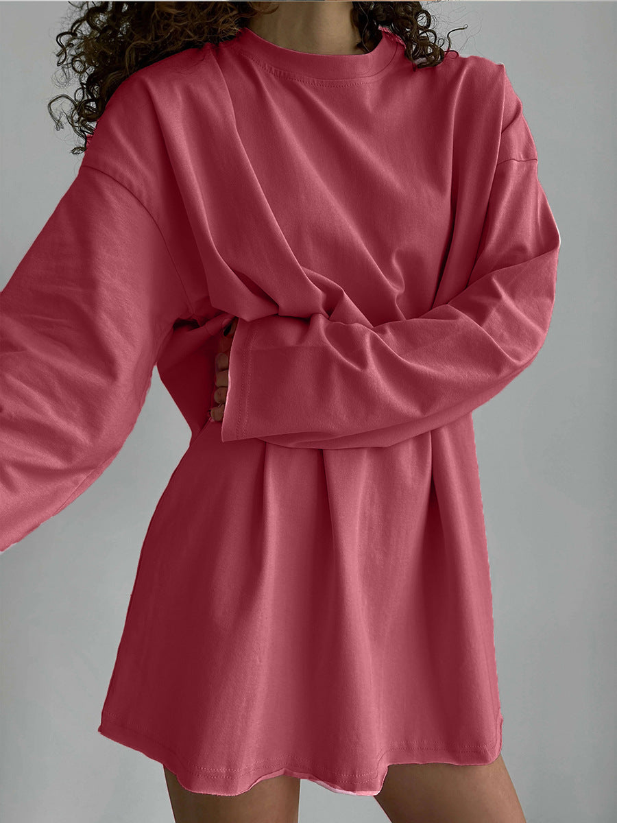 Casual Loose Cotton Long Sleeve T- Shirt