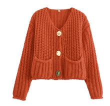 Load image into Gallery viewer, Classic Long Sleeves Pockets Cardigan
