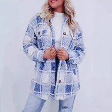 Load image into Gallery viewer, Collar Long Sleeve Teddy Plaid Wool Jacket
