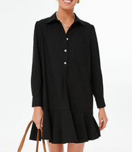 Load image into Gallery viewer, Simple Collar Buttons Down Ruffled Mini Dress
