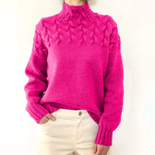 Load image into Gallery viewer, Mock Neck Cable Knitting Pullover Sweater
