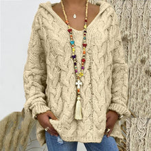 Load image into Gallery viewer, Baggy Casual Knitwear Tops Hooded Jumper Long Sleeve V Neck Loose Sweater
