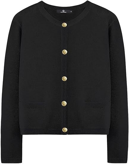 Casual Stripe Buttons Round Neck Cardigan