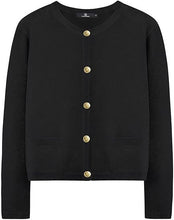 Load image into Gallery viewer, Casual Stripe Buttons Round Neck Cardigan
