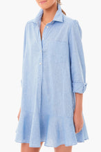 Load image into Gallery viewer, Simple Collar Buttons Down Ruffled Mini Dress

