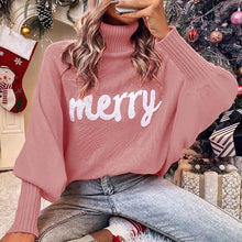 Load image into Gallery viewer, Merry Christmas Turtleneck Long Sleeve Sweater
