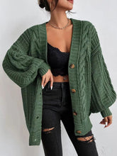 Load image into Gallery viewer, Casual Plain V neck Long Sleeve Cardigan
