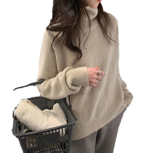 Load image into Gallery viewer, Simple High Neck Long Sleeve Sweater
