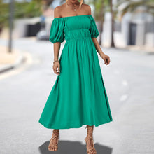 Load image into Gallery viewer, Loose Off-The-Shoulder Short Sleeves Midi Dress

