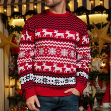 Load image into Gallery viewer, Reindeer Snowflake Couple Christmas Ugly Sweater
