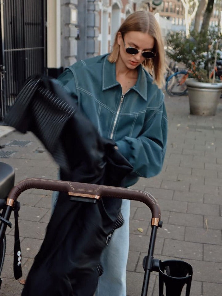 Loose Long Sleeve Zipper Leather Jacket