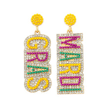 Load image into Gallery viewer, Mardi Gras Beaded Earrings
