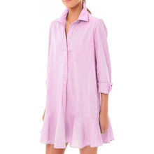 Load image into Gallery viewer, Simple Collar Buttons Down Ruffled Mini Dress
