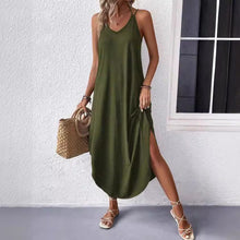 Load image into Gallery viewer, Simple Casual Crew Neck Maxi Cami Midi Dress
