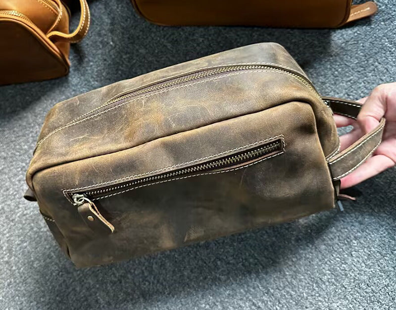 Leather Toiletry Bag Dopp Kit Shaving Case Groomsman Gift Bridesmaid Gift