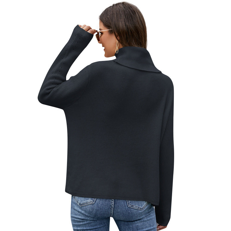 Effortless Comfort Loose Turtleneck Pullover Sweater