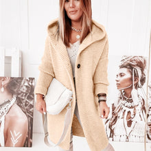 Load image into Gallery viewer, Buckle Hooded Collar Sweater Cardigan Outerwear

