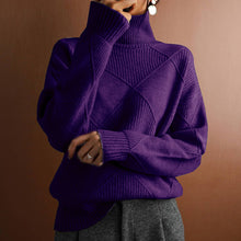 Load image into Gallery viewer, Geometric Turtleneck Long Sleeve Sweater
