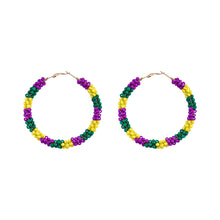 Load image into Gallery viewer, Mardi Gras Beaded Earrings
