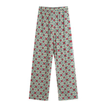 Load image into Gallery viewer, Green Floral Print Long Sleeves Top with Pants
