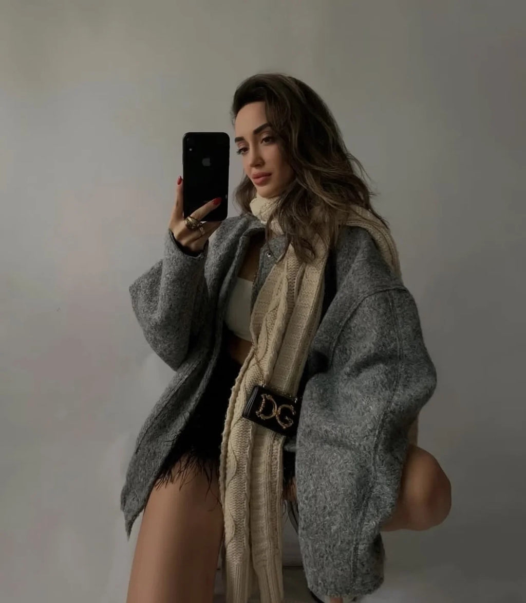 Oversize Stand Up Bomber Jacket