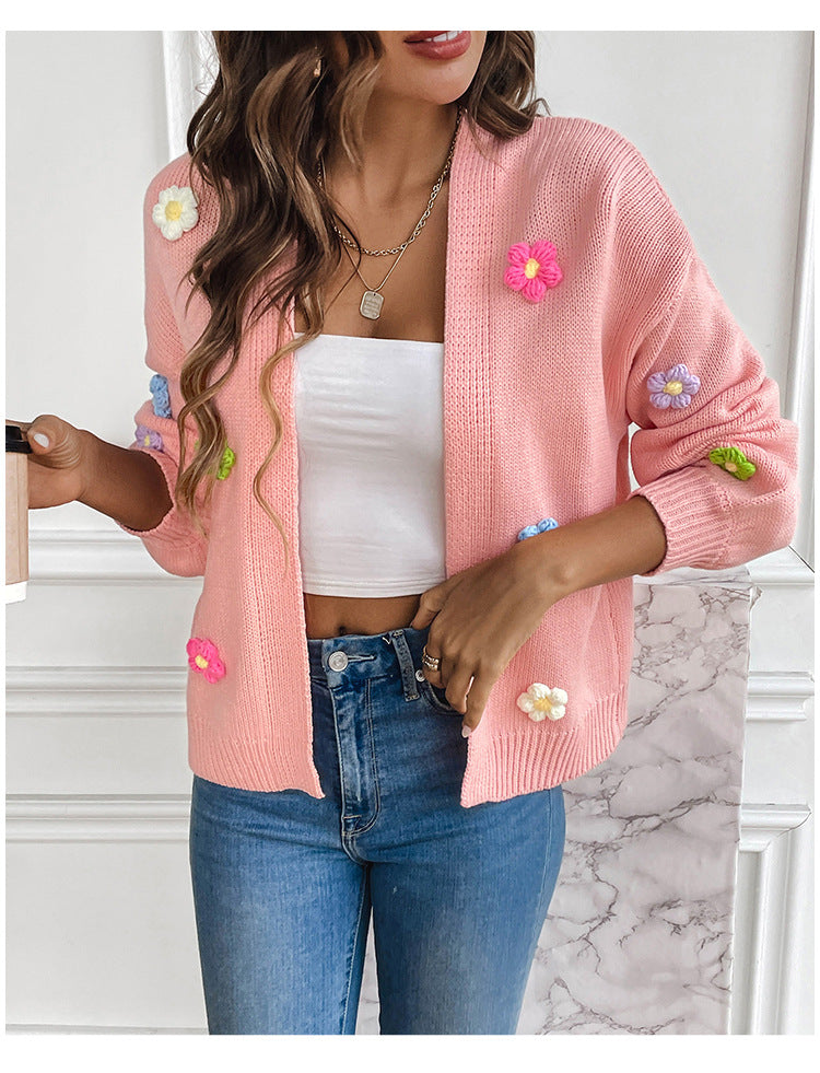 Floral Long Sleeve Open Front Cardigan