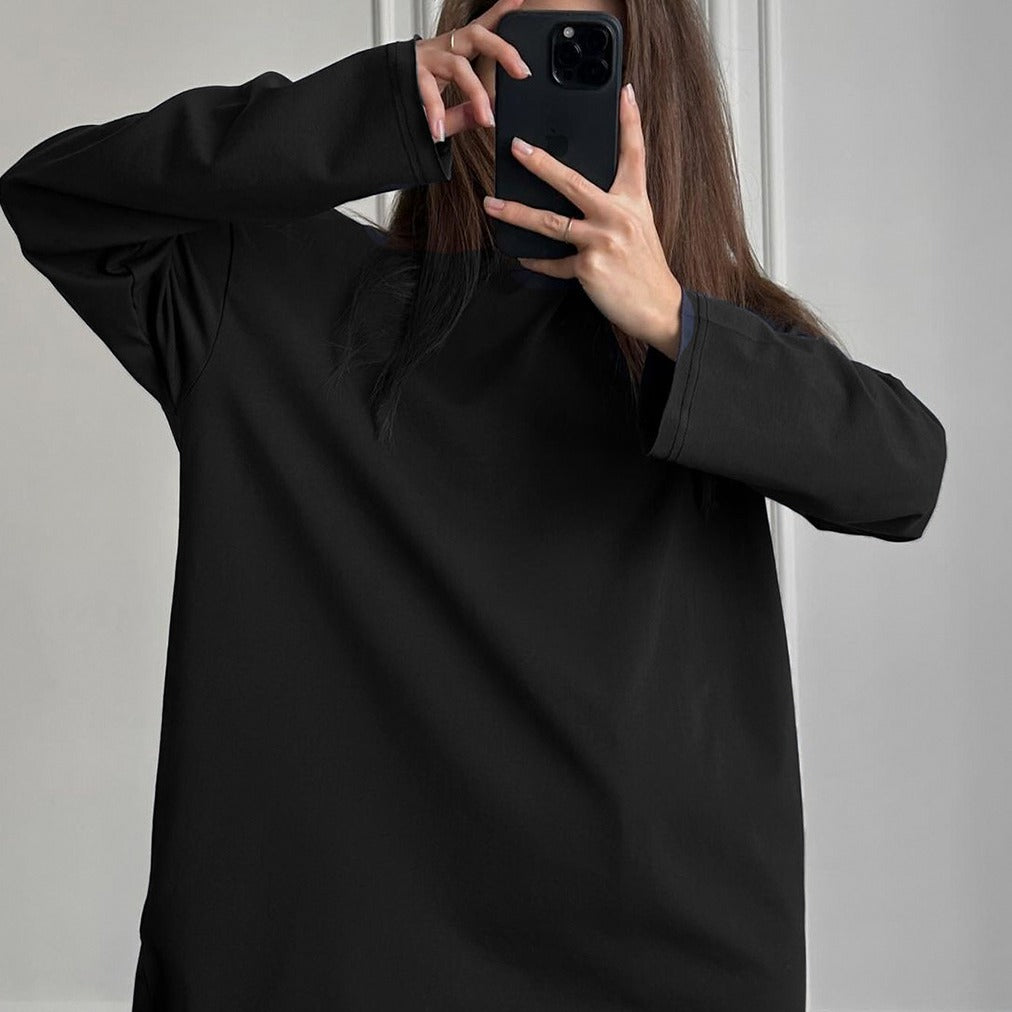 Casual Loose Cotton Long Sleeve T- Shirt