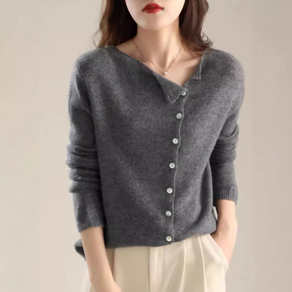 Classic Buttons Down Crew Neck Knitted Cardigan