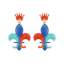 Load image into Gallery viewer, Mardi Gras Beaded Earrings
