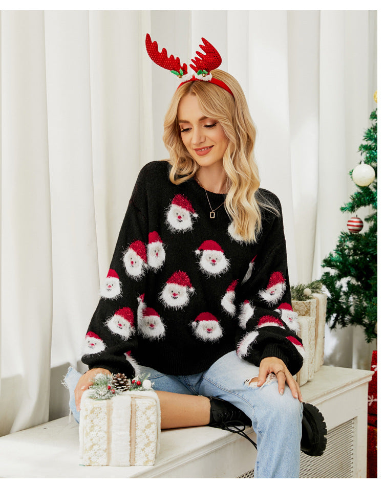 Christmas Santa Claus Pattern Pullover Sweaters Funny Ugly Christmas Sweater