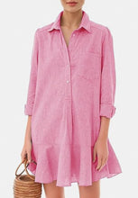 Load image into Gallery viewer, Simple Collar Buttons Down Ruffled Mini Dress
