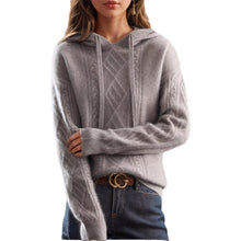 Load image into Gallery viewer, Classic Jacquard Knit Hooded Sweater
