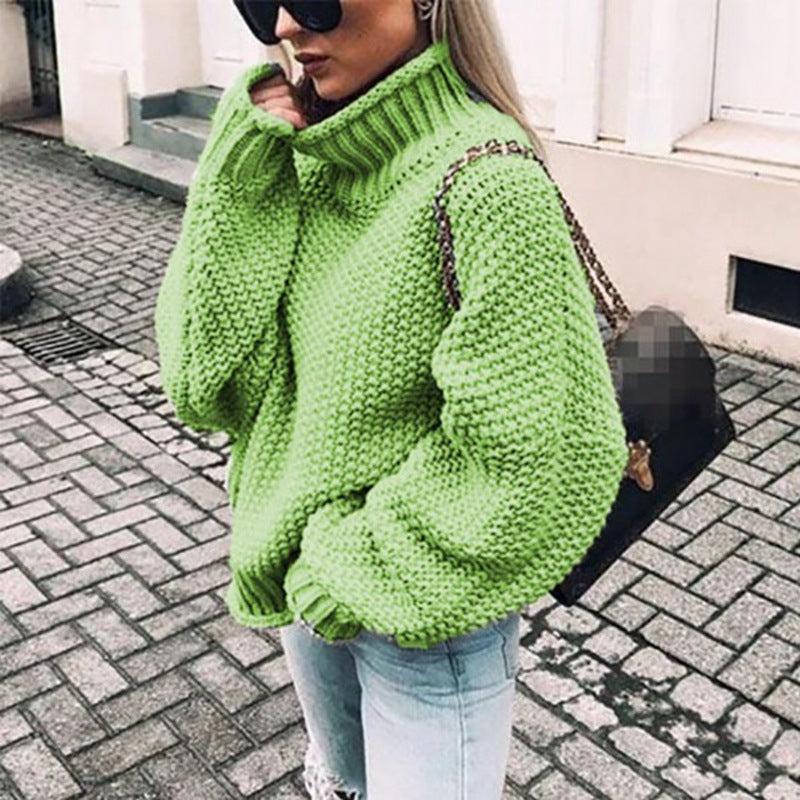 Casual Solid Long Sleeves Turtleneck Sweater