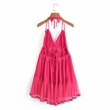 Load image into Gallery viewer, Straps Tiered Backless Mini Sun Dress
