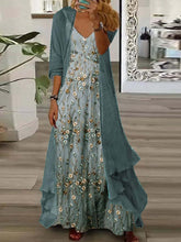 Load image into Gallery viewer, Retro Embroidery Dress with Chiffon Jacket
