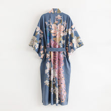 Load image into Gallery viewer, Boho Peacok Floral Print Kimono Robe Cover Up
