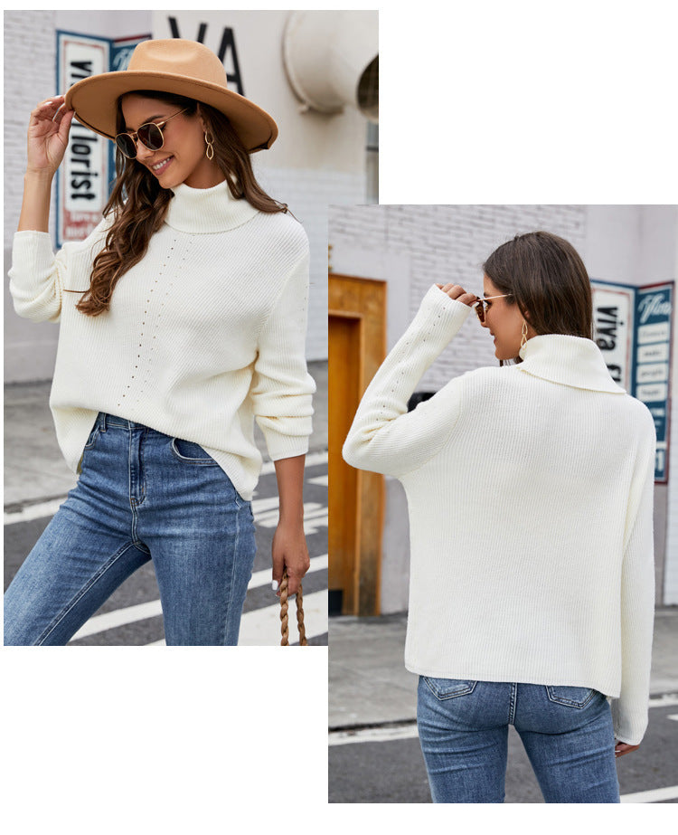 Effortless Comfort Loose Turtleneck Pullover Sweater