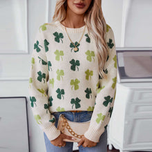 Load image into Gallery viewer, Lovely St Patrick&#39;s Day Shamrock Pullover Sweater
