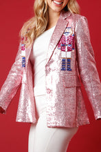 Load image into Gallery viewer, Casual Christmas Nutcracker Sequins Turn-back Collar Blazer Outerwear
