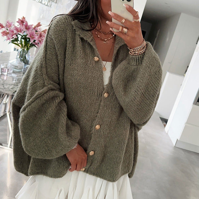 Casual Retro Cardigan Bat Sleeve Sweater Cardigan