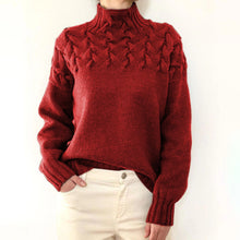 Load image into Gallery viewer, Mock Neck Cable Knitting Pullover Sweater

