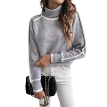 Load image into Gallery viewer, Gray and White Contrast Hem Knit Sweater
